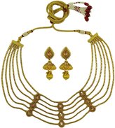 Thumbnail for your product : Matra Indian Ethnic Traditional tone Kundan Stone 2 Pcs Necklace Set Bridal Jewelry