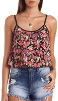 Thumbnail for your product : Charlotte Russe Floral Print Swing Crop Top