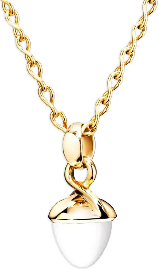 Tamara Comolli 18K yellow gold Mikado Bouquet agate and cacholong pendant