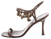 Thumbnail for your product : Manolo Blahnik Leather Embellished Sandals