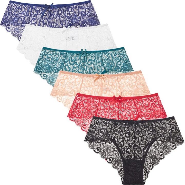 Zueauns Lace Underwear for Women Knickers Sexy See Through Panties