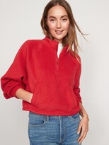 Thumbnail for your product : Old Navy Oversized Sherpa Half-Zip Sweatshirt for Women