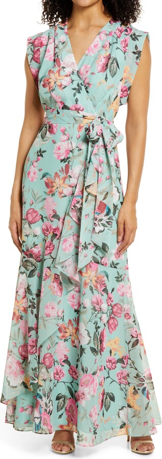 Eliza J Floral Faux Wrap Maxi Dress - ShopStyle