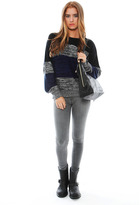 Thumbnail for your product : LnA Multi Striped Sweater in Blue Multi Stripe