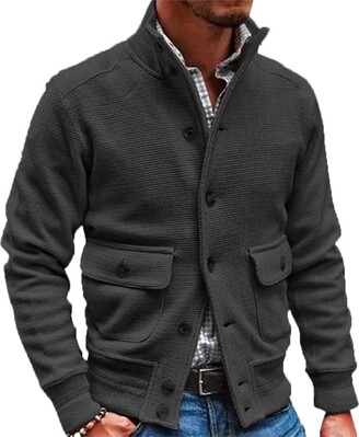 Men Cardigan Sweater Autumn Winter Warm V-Neck Button Sweater