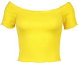 Thumbnail for your product : boohoo Lettuce Hem Off The Shoulder Crop Top
