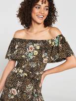 Thumbnail for your product : Very Flower Print Jersey Midi Dress - Brown/Floral Print
