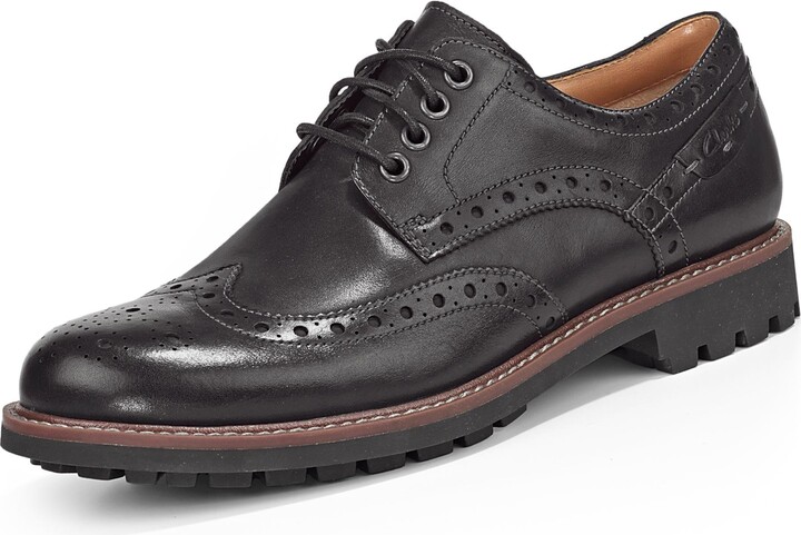 Clarks Mens Montacute Wing Black Leather 6 UK - ShopStyle Lace-up Shoes