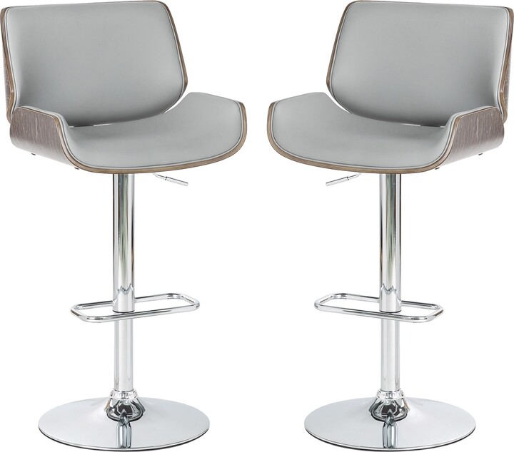 Glitzhome Midcentury Modern Heightadjustable Swivel Counter Bar Stool