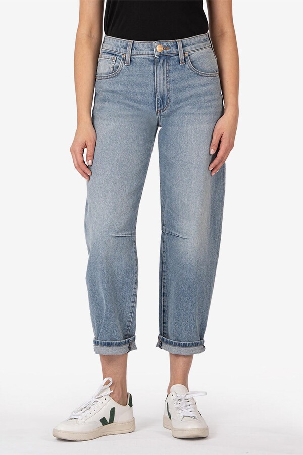 Ashley High Rise Slouchy Barrel Straight Leg Jeans In Decency