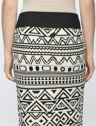A Pea in the Pod Under Belly Black White Print Pencil Fit Maternity Skirt
