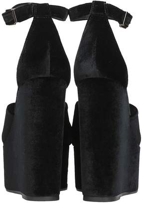 Schutz Black Wedged Sandals