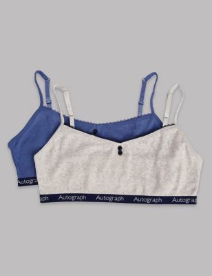 Marks and Spencer 2 Pack Pure Cotton Assorted Crop Tops (9-16 Years)