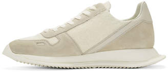 Rick Owens White Lace-Up Runner Sneakers