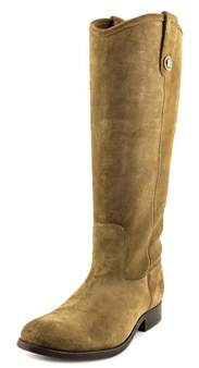 Frye Melissa Button Women Round Toe Leather Tan Mid Calf Boot.