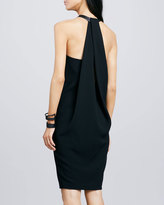 Thumbnail for your product : Robert Rodriguez Leather-Neck Crepe Dress