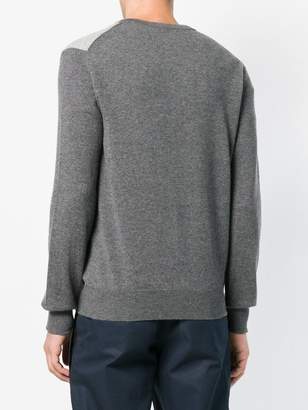 Ballantyne colour contrast V-neck sweater