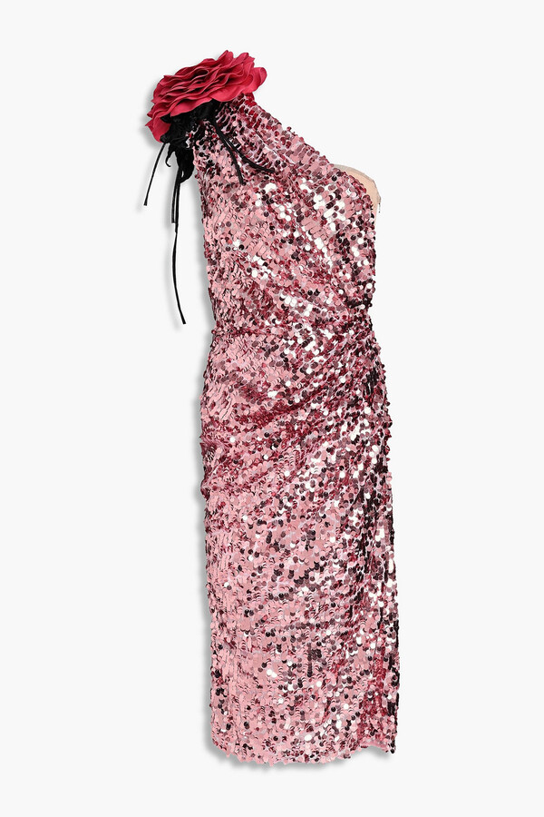 Dolce & Gabbana One-shoulder embellished stretch-tulle midi dress -  ShopStyle