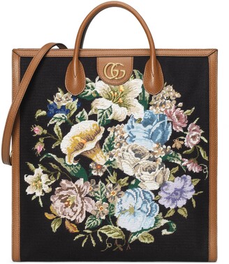 Gucci Tote bag with floral embroidery