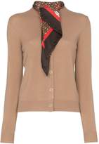 Thumbnail for your product : Burberry scarf detail knitted cashmere cardigan