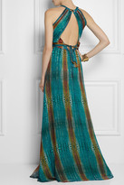 Thumbnail for your product : Issa Printed silk-blend georgette gown