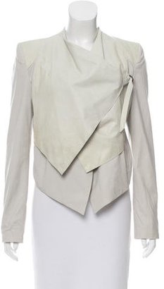 Helmut Lang Leather-Accented Draped Jacket