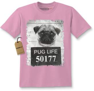 Expression Tees Kids Pug Mug Shot T-Shirt