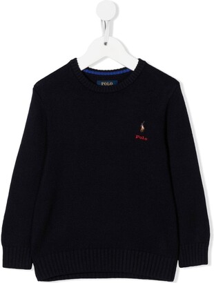 Ralph Lauren Kids Polo Pony embroidered knitted jumper