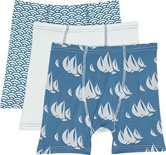 Kickee Pants Kids Print Boxer Briefs Set- 3-Pack (Little Kids/Big Kids)  (Fresh Air Waves/Fresh Air/Deep Sea/Deep Sea Sail Boat Race) Boy's Underwear  - ShopStyle