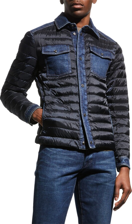 Moorer Men's Nylon/Denim Puffer Jacket ShopStyle