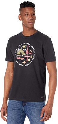 Life is Good All About Camp Crusher Tee (Jet Black) Men's Clothing
