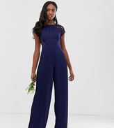 Thumbnail for your product : TFNC Tall lace detail jumpsuit in navy