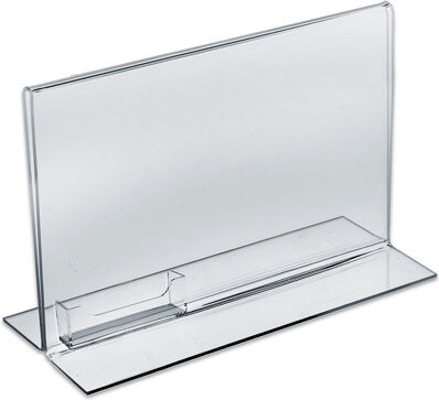 Azar Displays 11"W x 8.5"H Double-Foot w/ Attached Business Card Pocket, 10-Pack
