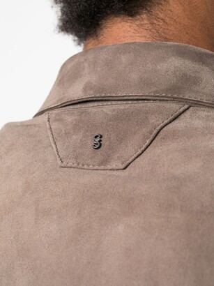Salvatore Santoro Press-Stud Leather Shirt Jacket