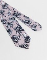Thumbnail for your product : Twisted Tailor tie and pocket square set in floral pink