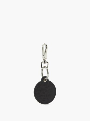 Dunhill Logo-debossed Leather And Stainless-steel Key Ring - Black
