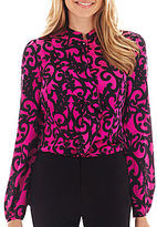 Thumbnail for your product : JCPenney Worthington Long-Sleeve Ruffle-Front Blouse