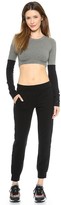 Thumbnail for your product : Norma Kamali Spliced Long Sleeve Midriff Top