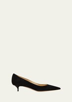 Thumbnail for your product : Jimmy Choo Amelia Suede Kitten-Heel Pumps, Black