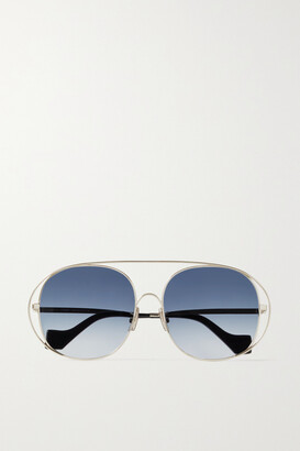 Loewe Round-frame Gold-tone Sunglasses
