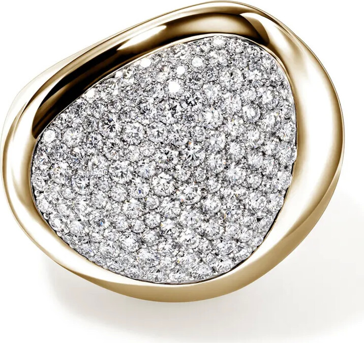 John Hardy 14kt yellow gold Pebble diamond ring