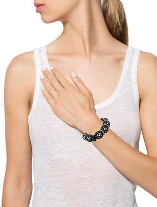 Lanvin Faux Pearl Raffia Wrapped Bracelet