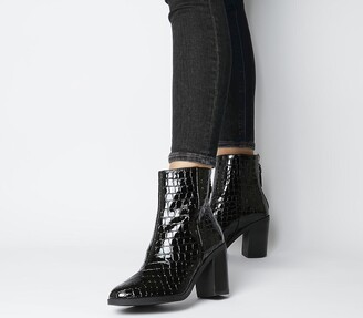 patent croc ankle boots