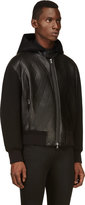 Thumbnail for your product : Neil Barrett Black Leather & Neoprene Bomber Jacket