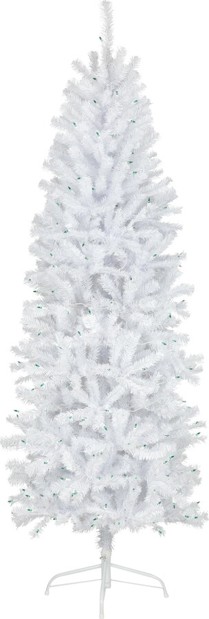 6.5' Pre-Lit Slim Geneva White Spruce Artificial Christmas Tree Green
