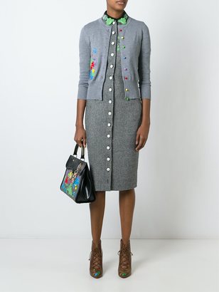 Olympia Le-Tan beaded paint splatter cardigan - women - Silk/PVC - S