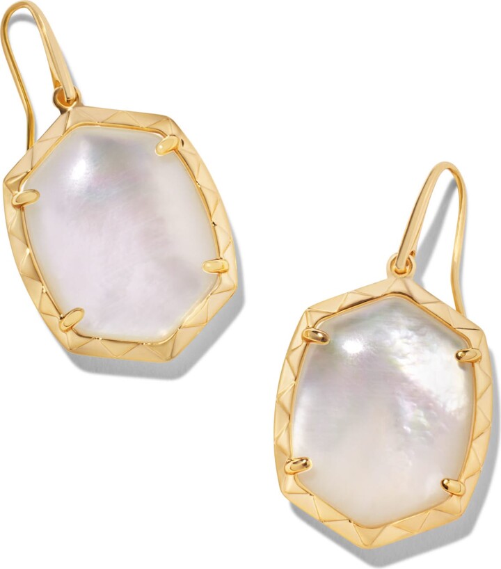 Kendra Scott Daphne Gold Drop Earrings in Ivory Mother-of-Pearl | Mother Of Pearl