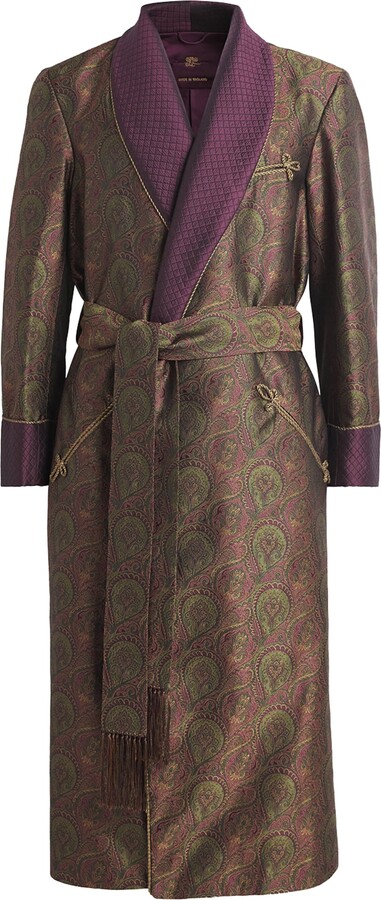 Daniel Hanson Silk Paisley Print Dressing Gown