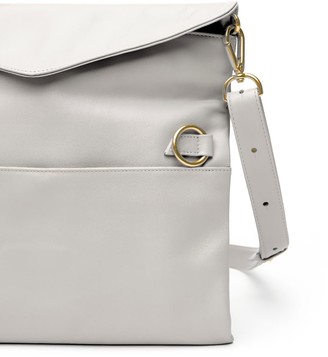 Holly & Tanager Explorer Leather Crossbody Clutch In Cream