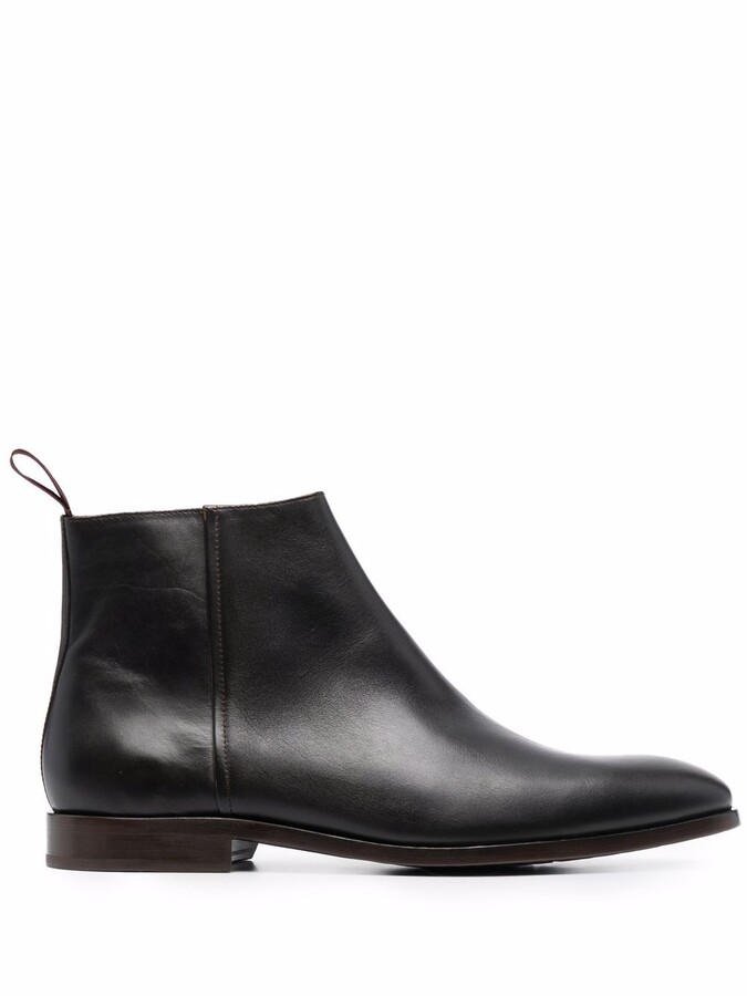 Paul Smith Zipped Leather Ankle Boots - ShopStyle